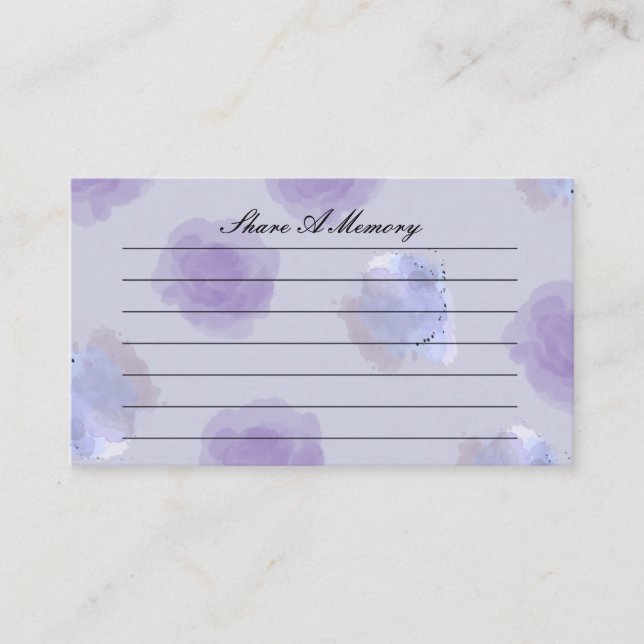 Cartão De Informações Share a Memory of a Loved One Card – Funeral (Frente)