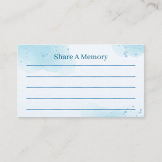 Cartão De Informações Share a Memory Template – Baby Blue