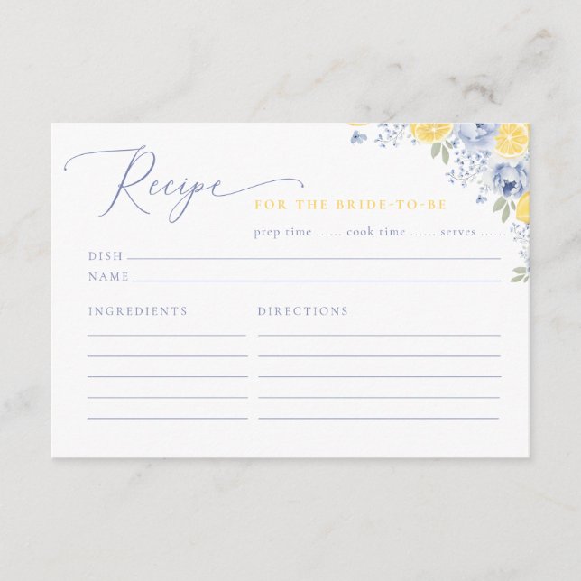 Cartão De Informações She Found Her Main Squeeze Recipe Card (Frente)