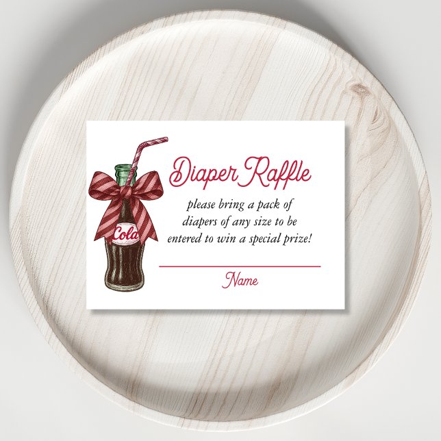 Cartão De Informações She’s Ready to Pop Cola Bottle Diaper Raffle  (She’s Ready to Pop Cola Bottle Diaper Raffle Enclosure Card)