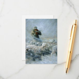 Cartão De Informações Sheep Herder, Tempestade de Newell Convers Wyeth