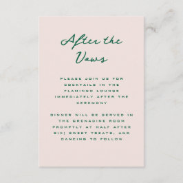 Cartão De Informações Shell Pink and Green Simple Reception