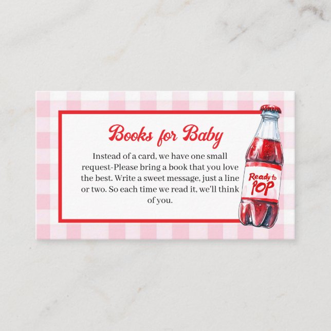 Cartão De Informações She's Ready to Pop Baby Shower Books for Baby  (Frente)