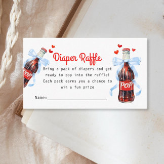 Cartão De Informações She's Ready to Pop Baby Shower Diaper Raffle