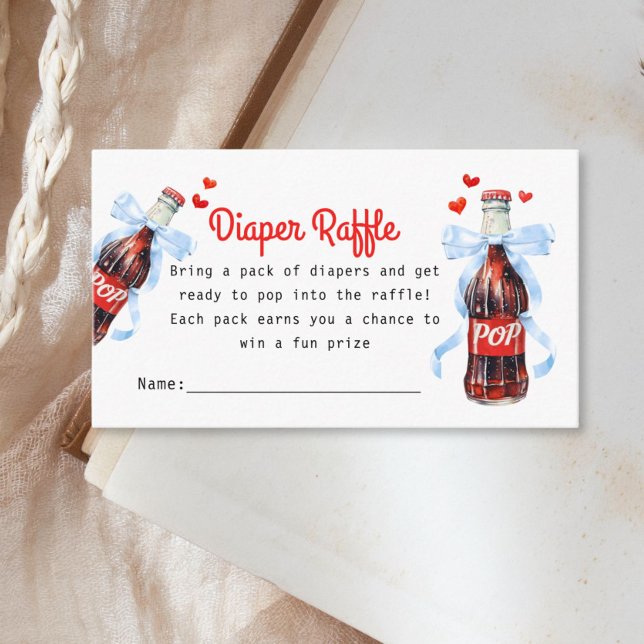 Cartão De Informações She's Ready to Pop Baby Shower Diaper Raffle (She's ready to pop diaper raffle baby shower enclosure card)