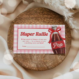 Cartão De Informações She's Ready to Pop Baby Shower Diaper Raffle