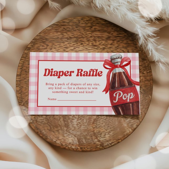 Cartão De Informações She's Ready to Pop Baby Shower Diaper Raffle (Criador carregado)