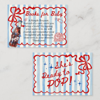 Cartão De Informações She's Ready to Pop Coquette Books for Baby