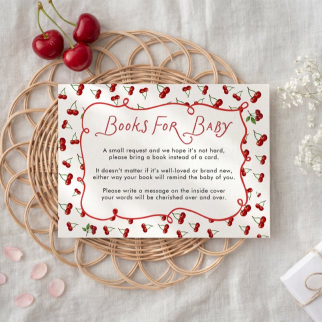 Cartão De Informações She's the Cherry on top Books for Baby Card (Criador carregado)