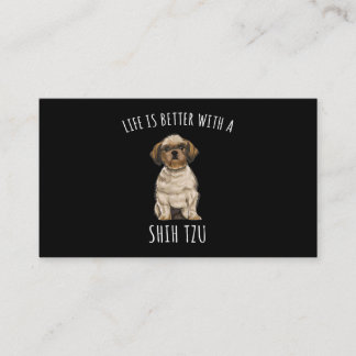 Cartão De Informações Shih Tzu | A Vida É Melhor Com Um Amor De Cão Shiu