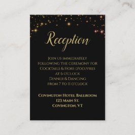 Cartão De Informações Shimmering Dourado Sparkles Recepção de casamento