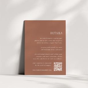 Cartão De Informações Sienna Rust   Detalhes de Casamento Tudo-em-Um