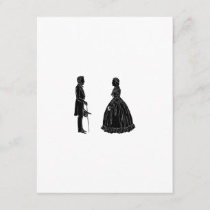 Cartão De Informações silhueta de abraham lincoln mary todd lincoln