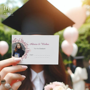 Cartão De Informações Silhueta Feminina Rosa Moderno de Graduada com Bor