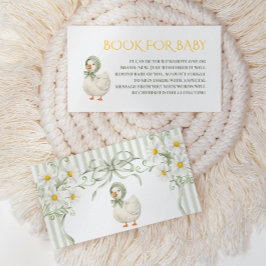 Cartão De Informações Silly Goose Green Neutral Book For Baby Shower