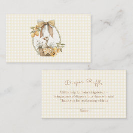 Cartão De Informações Silly Goose Lemon Watercolor Diaper Raffle