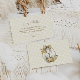 Cartão De Informações Silly Goose Lemon Watercolor Diaper Raffle