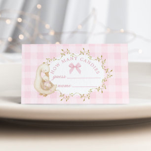 Cartão De Informações Silly Goose Pink Gingham Quantos doces