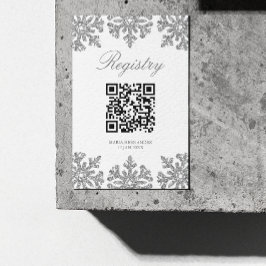 Cartão De Informações Silver Snowflake Winter Quinceanera Registry