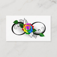 Símbolo Infinito com Rosa do Arco-Íris