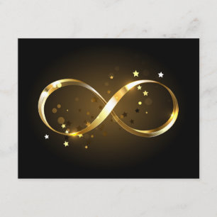 Cartão De Informações Símbolo Infinity do ouro