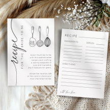 Simple Black & White Recipe Bridal Shower