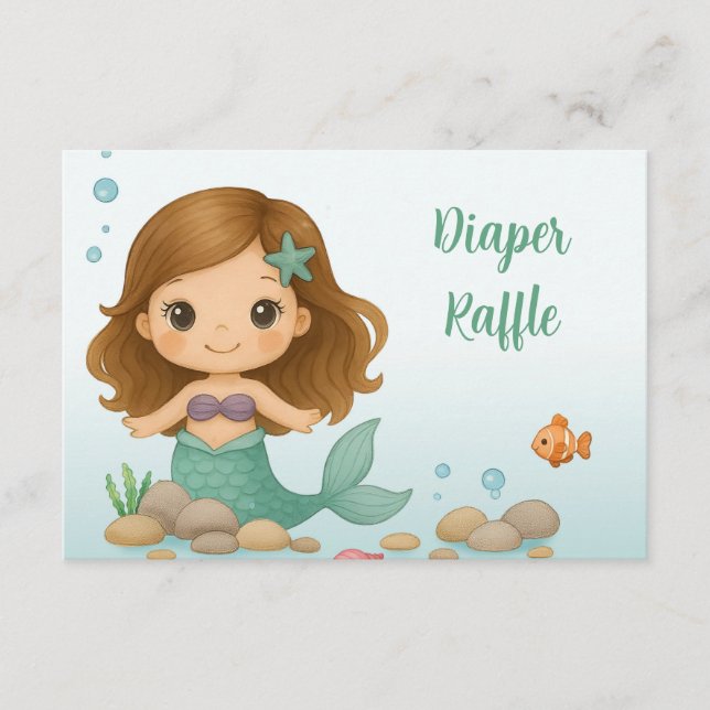 Cartão De Informações Simple cute little mermaid  enclosure card (Frente)
