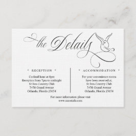 Cartão De Informações Simple Love Birds Script Details Enclosure Card