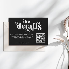 Cartão De Informações Simple Modern Black & White Details Card