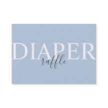 Simple Modern Dusty Blue Baby Shower Diaper Raffle