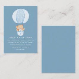 Cartão De Informações Simple Teddy Bear Blue Balloon
