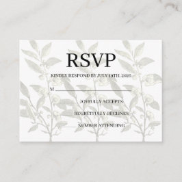 Cartão De Informações Simple Wedding RSVP Enclosure Card