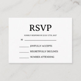 Cartão De Informações Simple Wedding RSVP Enclosure Card