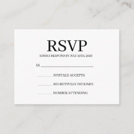 Cartão De Informações Simple Wedding RSVP Enclosure Card