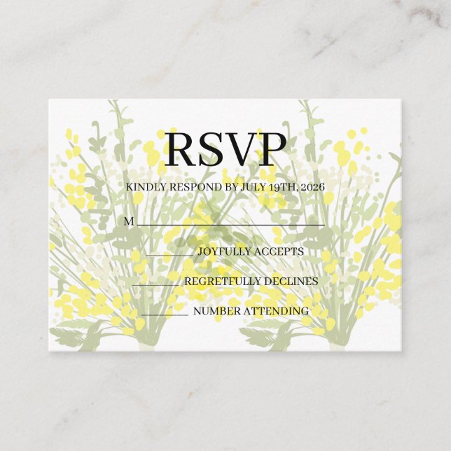 Cartão De Informações Simple Wedding RSVP Enclosure Card (Frente)