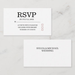 Cartão De Informações Simple Wedding RSVP Enclosure Card
