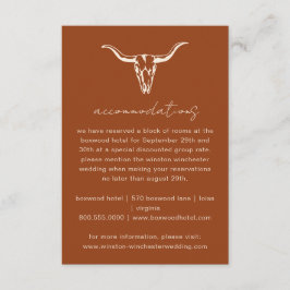 Cartão De Informações Simples Acomodações de Caveira de Vaca Boêmia Ocid