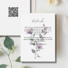 Simples aquarela Detalhes do casamento Floral QR