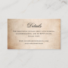 Cartão De Informações Simples Caligrafia Detalhes Papel de Pergaminho Ru