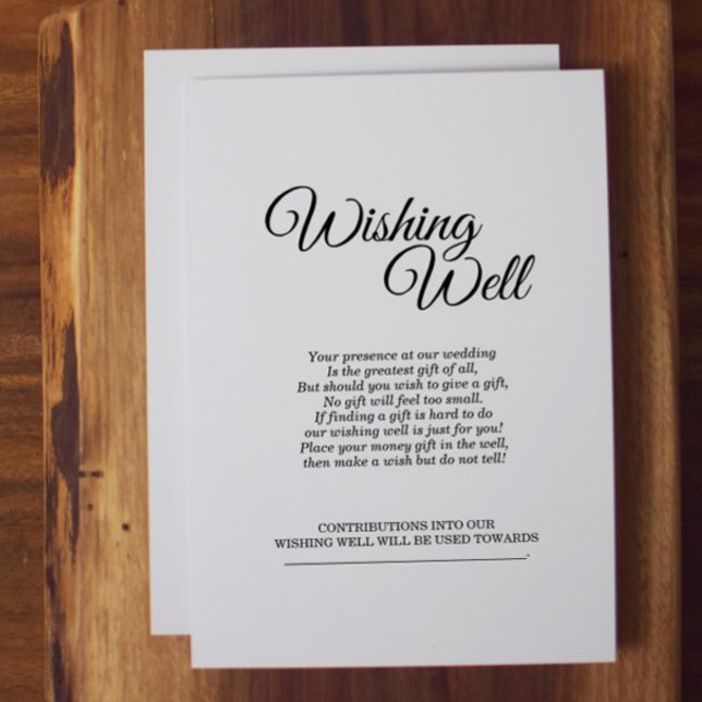 Cartão De Informações Simples caligrafia negra e branca desejando bem (Criador carregado)