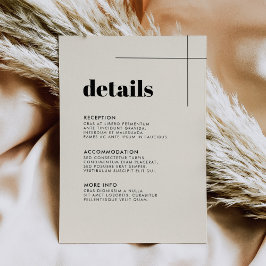 Cartão De Informações Simples carta de detalhes do casamento elegante e 