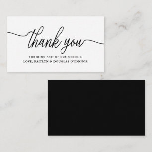 Cartão De Informações Simples Casamento De Script Obrigado