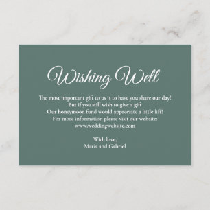 Cartão De Informações Simples desejo mínimo. Casamento verde Dusty