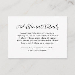 Cartão De Informações Simples Detalhes Contemporâneos Casamento Moderno