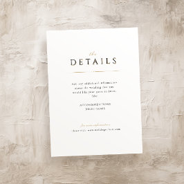 Cartão De Informações Simples Detalhes de Casamento Elegantes Modernos e