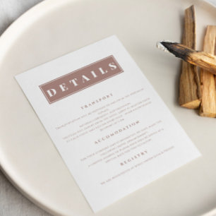 Cartão De Informações Simples Detalhes Minimalistas Marrons Elegantes