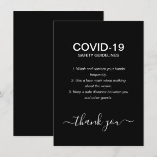 Cartão De Informações Simples Diretrizes de Segurança Covid em Preto e B