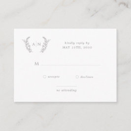 Cartão De Informações Simples e elegante casamento monográfico RSVP