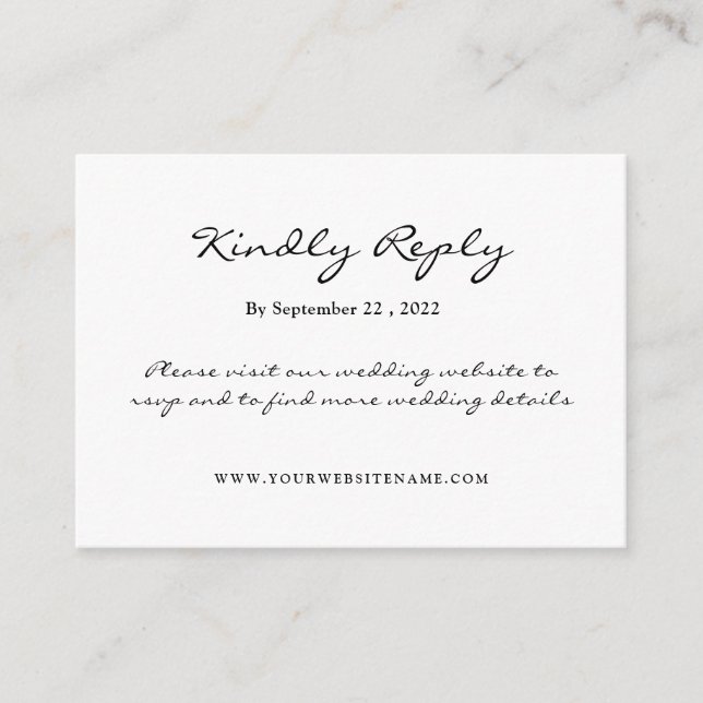 Cartão De Informações Simples e Elegante: Linho Preto c/ Monograma (Frente)