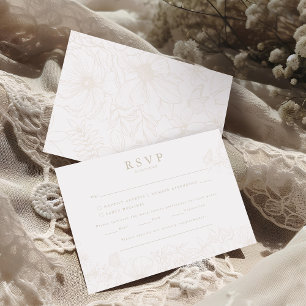 Cartão De Informações Simples Elegante Marfim Resposta para Casamento no